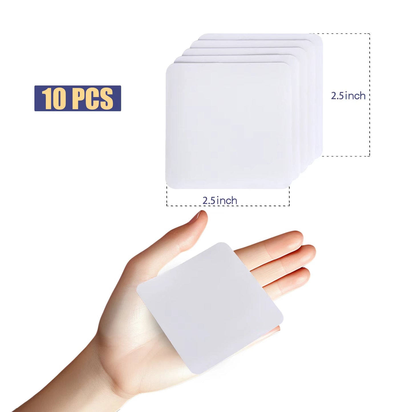 Inflatable Patch Repair Kit - Waterproof TPU Pool Repair Tape, Heavy Duty Repair Patch for Air Mattress, Bounce House, Inflatable Toys, Tent, Swimming Ring - 10 Packs of 2.5in x 2.5in, Square