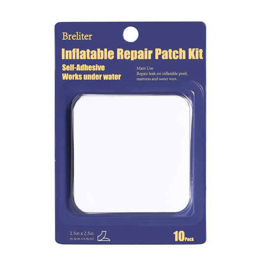 Inflatable Patch Repair Kit - Waterproof TPU Pool Repair Tape, Heavy Duty Repair Patch for Air Mattress, Bounce House, Inflatable Toys, Tent, Swimming Ring - 10 Packs of 2.5in x 2.5in, Square